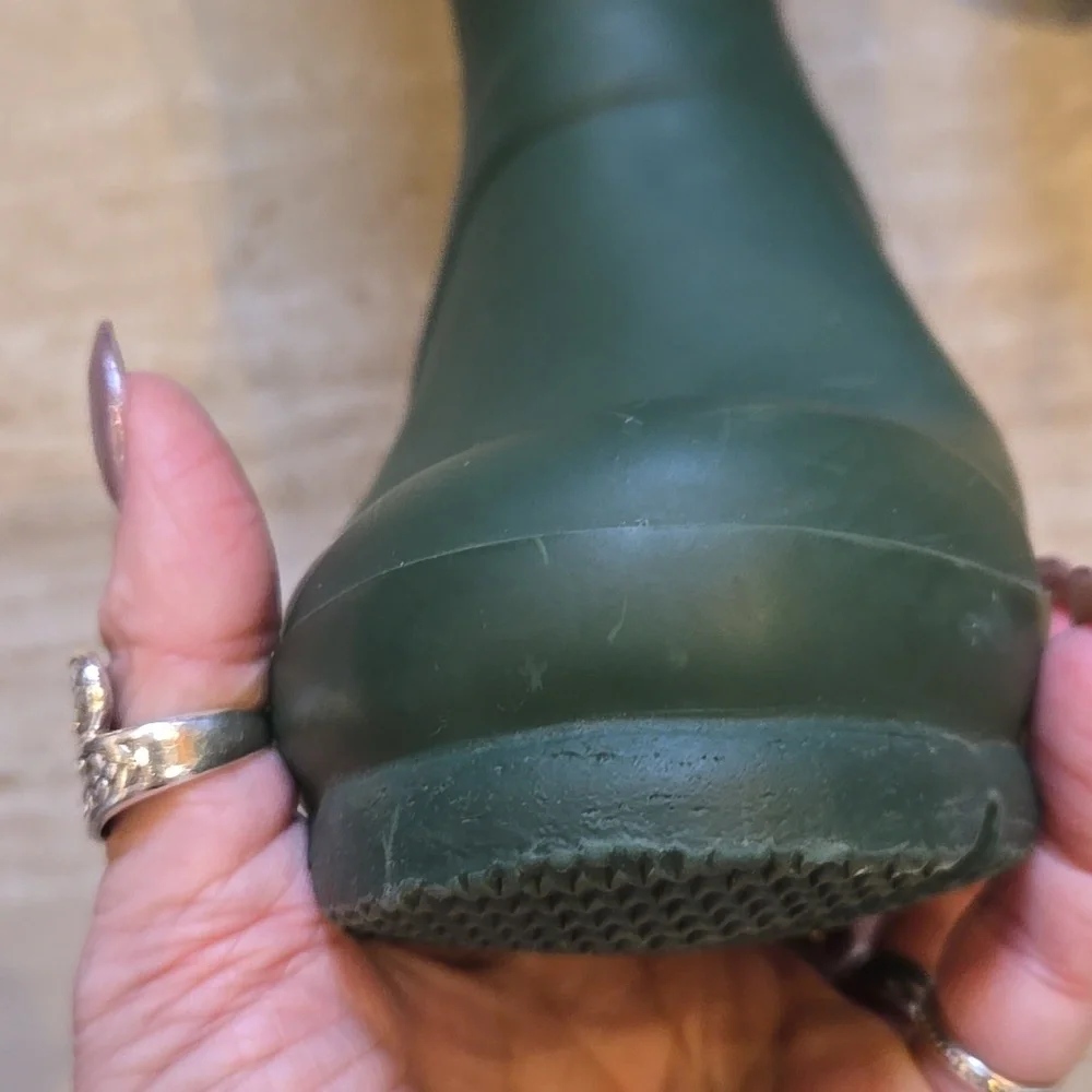 Hunter Original Natural Rubber Tall Hunter Green Waterproof Rain Boot Wellies - Picture 4 of 16